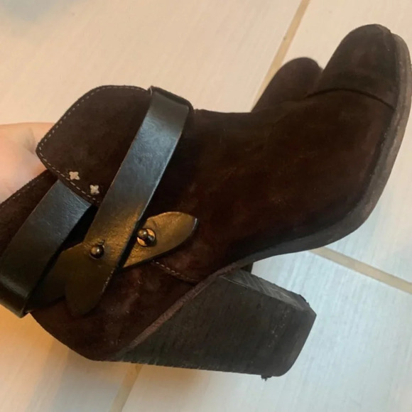 Rag and  Bone Brown Suede Harrow Ankle Booties 37 - Picture 3 of 16